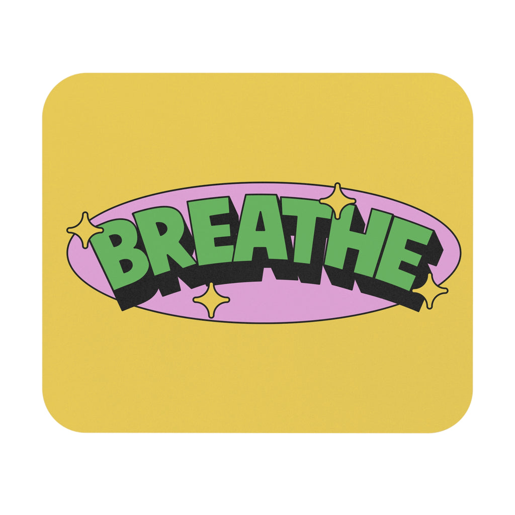 "Breathe" Yellow Mouse Pad