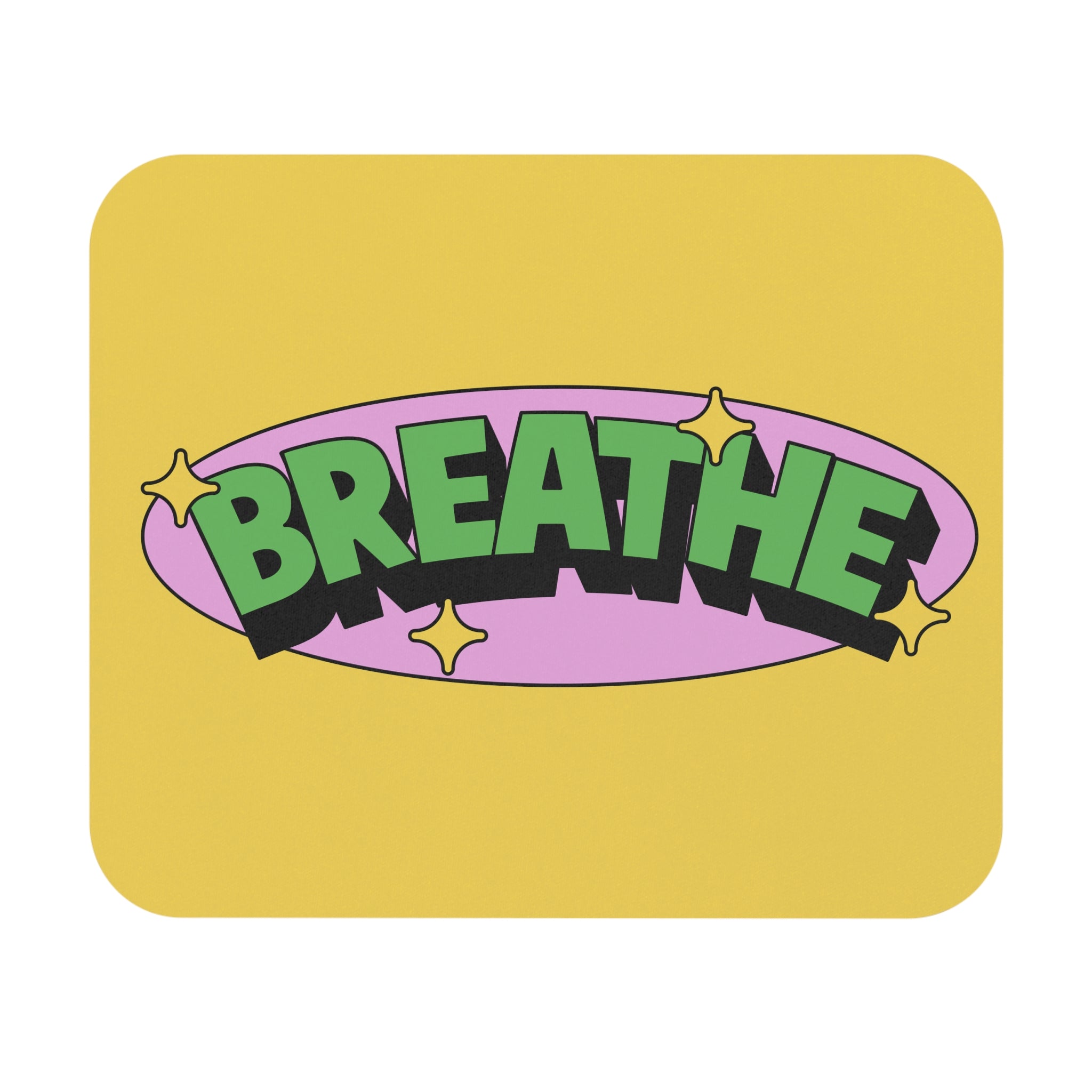 "Breathe" Yellow Mouse Pad