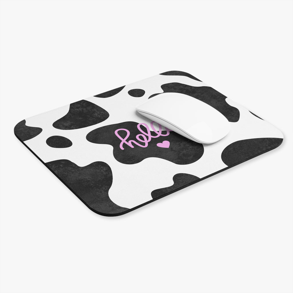 "Hello" Cow Print Mouse Pad