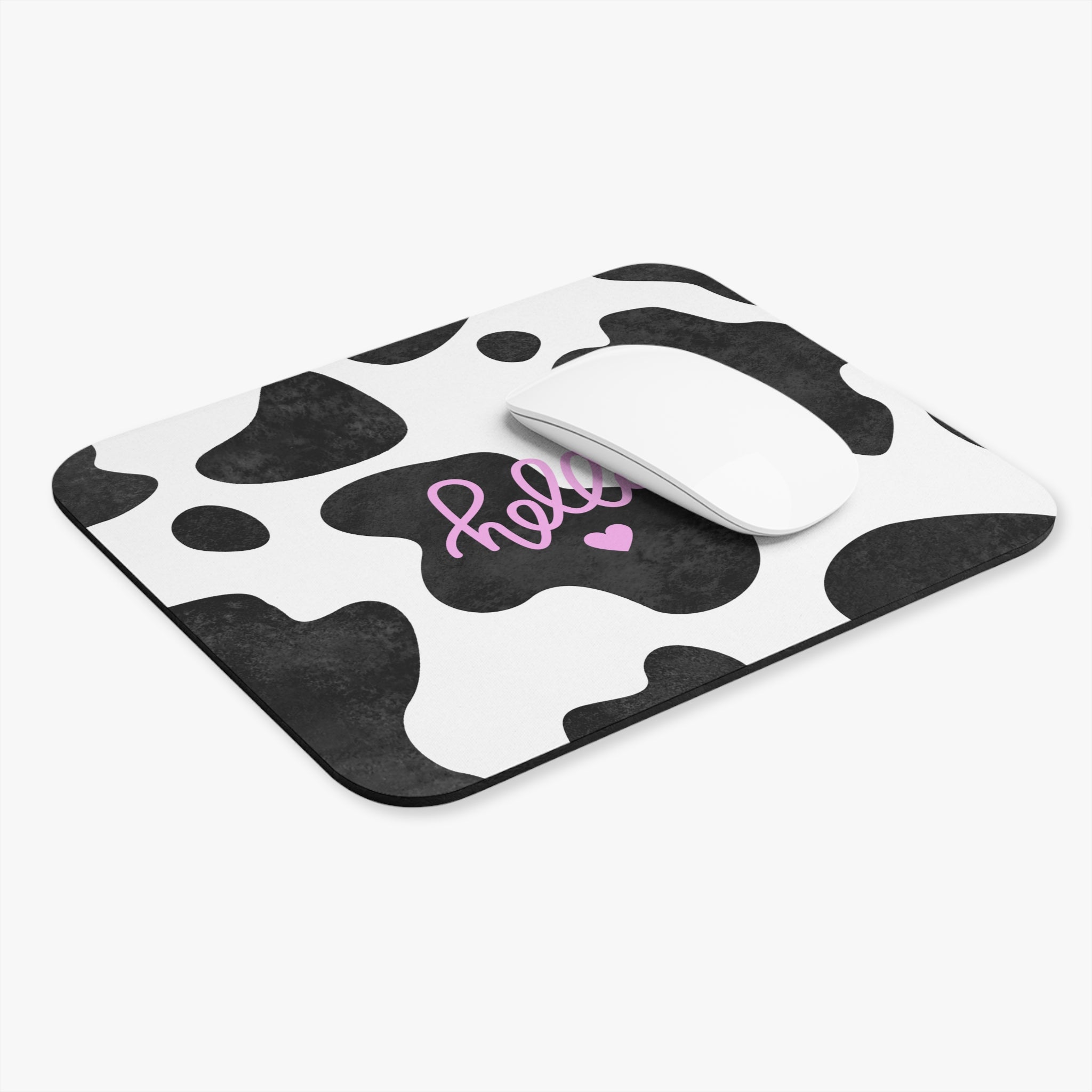 "Hello" Cow Print Mouse Pad