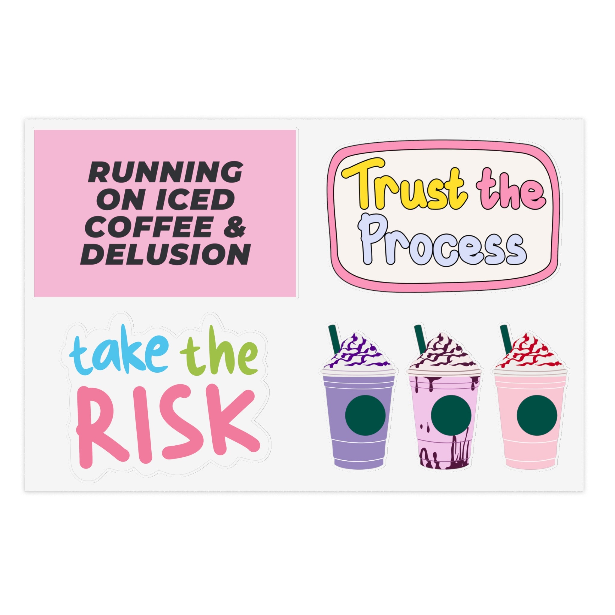 Motivational Coffee & Frappuccino Sticker Sheet