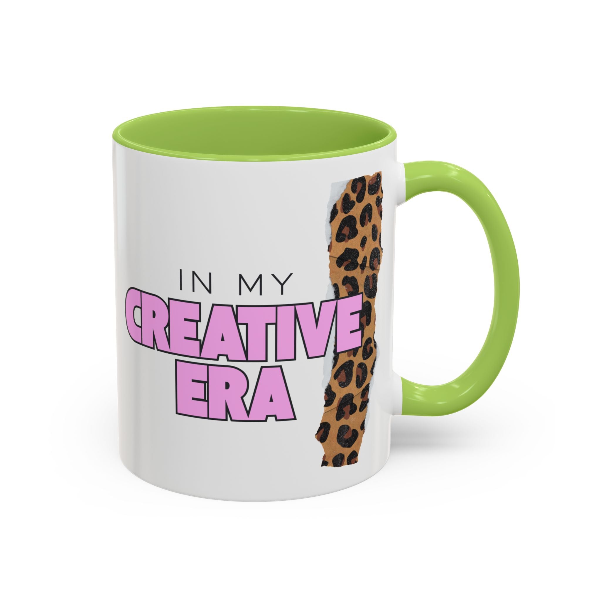 "In My Creative Era" Green & Cheetah Print Mug